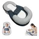 Baby Lounger Pillow for Infant Support Cushion Reflux Breastfeeding Pillow, Bottle Feeding, Tummy Time, Adjustable Baby Wedge Lounger Pillow for Reducing Spit-Up