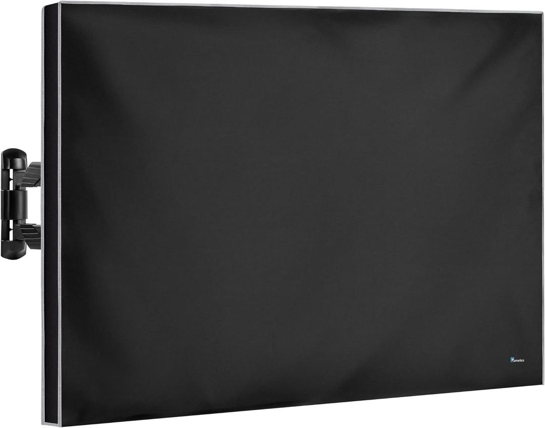 Garnetics Outdoor TV Cover 85 Inch Waterproof, Weatherproof TV Enclosures with Smart Shield Screen Protectors, Ideal for Outdoor Use, Moving, and Storage - Black