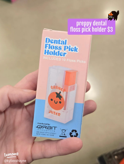Orange Juice Box Floss Dispenser, Pack Of 5