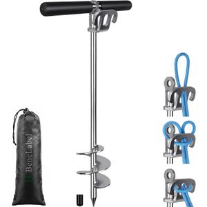 BeneLabel 17" 26" 36" Boat Sand Anchor for Boat Screw in Boat Anchor for Shallow Water, Stainless Steel Boat Beach Anchor for Sandbar, TET Ski Anchor, Kayak Anchor, Pontoon Boat, Sandbar