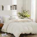 Oli Anderson Duvet Cover King Size - 3 Pieces Washed Cotton Linen Duvet Cover Set - Soft Breathable Bedding Set with Zipper Closure for All Seasons, Comforter Not Included - Natural Linen, King