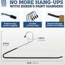 Zober Pants Hangers Non Slip - Open Ended Pants and Jean Hangers for Closet - Space Saving Clothes Hanger - Strong, Durable, Metal Pant Hangers (Black)