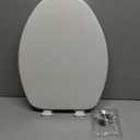 CHURCH Toilet Seat, Easy Clean Hinges Release for Deep Cleans, Durable Enameled Wood Seat, Elongated, White