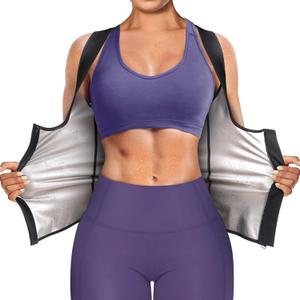 Junlan Sauna Suit for Women Waist Trainer Vest for Women Sweat Tank Top Shaper for Women with Zipper (Large, Black)