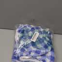 Moukeren 3 Pieces Picnic Table Cover for Kids with Bench Covers Fitted Tablecloth for Outdoors Vinyl Waterproof Cloth for Camping Home Goods Indoor Outdoor Patio BBQ(Blue, White)