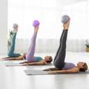 Grevosea 2 Pack Pilates Ball, 9 Inch Small Exercise Balls Workout Ball for Yoga Core Training Physical Therapy Stability Barre Stretching Grey and Purple