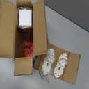 SOFFEE DESIGN 4pcs Vintage Cabinet Pull Drawer Handle, Distressed Closet Handle with Clear Resin Knob, Antique with Mounting Screws for Cupboard, Kitchen Furniture - White