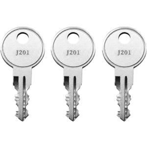 (3) KeyPower J201 - J300 Toolbox Keys for Better Built Truck Tool Boxes, Also Compatible with Bauer/Jobco/Deflecta-Shield/Pop Lock/LeatherLyke/SnugTop, Pre Cut to Key Code (J231)
