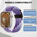 Nylon Braided Watch Bands Compatible with iWatch Series 11/10/9/8/7/6/SE/5/4/3/2/1, Sport Strap for 38mm/40mm/41mm/42mm Women Men, Stretchy Nylon Band with Zinc Alloy Parachute Buckle