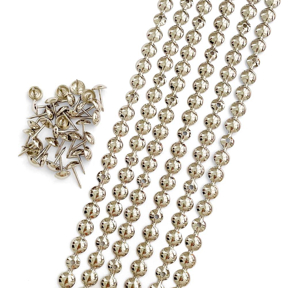 Let's Decorate 10 Meters D9.5mm Golden Upholstery Tacks Strips/Nailhead Trims,Decorative Nail Strips with Upholstery Tacks for Sofa Headboard Bench(N:9.5mm Golden)