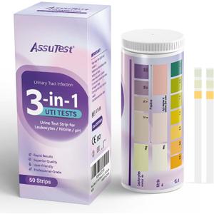 UTI Test Strips - 3-in-1 Advanced Urinary Tract Infection Home for Women Men Kids Detection with Accurate Leukocytes, Nitrite, and PH Readings, Simple at-Home Urine Test Strips, 50ct