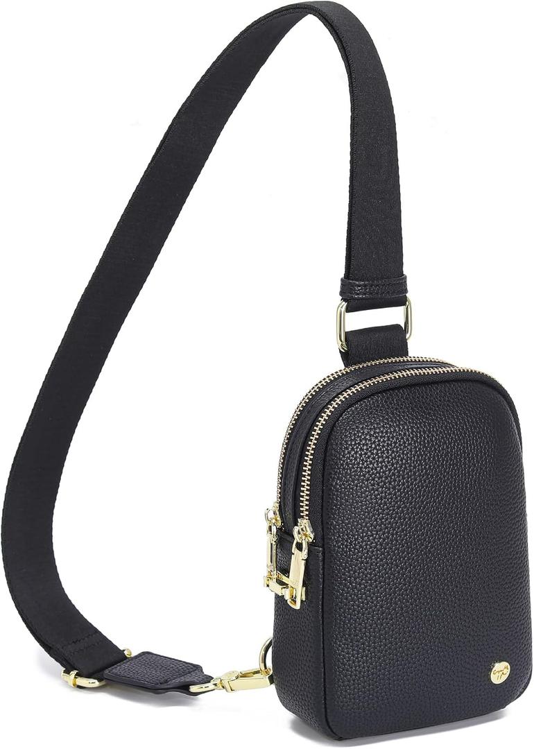 INICAT Anti Theft Crossbody Bag for Women, Small RFID Blocking Sling Purse with Zipper Lock for Travel, Vegan Leather