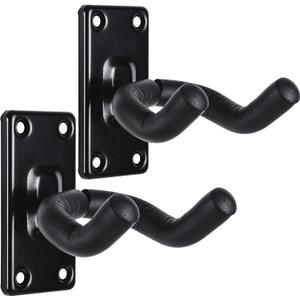 Sound harbor Guitar Hanger 2 Pack Guitar Wall Mount Hangers for Electric Acoustic and Bass Guitars Ukulele