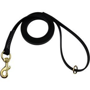 Biothane Waterproof All Weather Dog Leash with Solid Brass Hardware - Black - 5/8" x 3'
