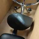 VEVOR Saddle Stool with Back Support and Wheels, 450 LBS Weight Capacity Ergonomic Rolling Stool, Height Adjustable Thickened PU Leather Swivel Saddle Chair for Salon, Spa, Massage, Tattoo, Black