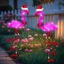 Solar Garden Lights Flamingo Decorations Outdoor Waterproof,2 Packs Solar Flamingo Light Garden Decor,Pink Flamingo Statue Decorative Figurine Lights for Yard Art Patio Porch Lawn