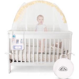 Crib Tent Keep Baby from Falling Out Toddler Bed Tent - 52.3"L x 26.9"W Crib Net To Keep Baby In  Crib Canopy Netting Protects Baby from Mosquitos  Safety Crib Cover Net + Tent Bag for Pack N Play