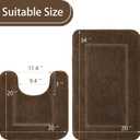 LOCHAS Bathroom Rug Set Light Brown, Soft Bath Rug Set 2 Piece Set, Toilet Mat U-Shaped 20x20 and 34x20 Bath Rugs, Quickly Dry Mats for Bathroom, Tub, Washable, Super Absorbent Floor Mat