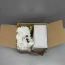 Hollyone Hydrangea Artificial Flowers with Vase White Silk Fake Flowers Arrangements in Glass Vase with Faux Water for Home Bathroom Office Table Centerpiece Shelf Decorations