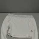 Women's Lace Trim Off The Shoulder Tops Long Sleeve Slim Fit Crop Tops Fall Clothes, Size: Small