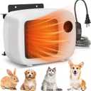 Pet House Heater with Thermostat, 300W/600W Heater for Dog Houses & Chicken Coops, PTC Heating, Overheat Protection, 6FT Anti-Chew Cord, Indoor & Outdoor Use, Up to 105 Sq Ft