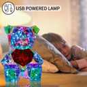Prismatic Iridescent Bear LED Night Light for Kids, Colorful Glow 3D Light DIY Crafts for Teens, Christmas Gifts for Girls Room Decor