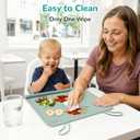 Silicone Placemat for Toddler Eating: Wipe Clean & Roll Up in The Diaper Bag - Table Mat for Restaurant/Travel/On-The-Go