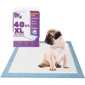 BV Puppy Pads XL 40 Count 34"x28" - Leak-Proof Pee Pads for Dogs with 6-Layer Design, Rapid Dry Sheet & Attractant - Dog Pad Extra Large with Odor Control - Perfect for Big Dogs & Indoor Use