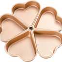 5 Pack Mini Heart Shaped Cake Pan, Small Heart Brownie Muffin Cupcake Molds Mini Cake Tin Tray for Baking