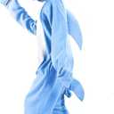 dressfan Cartoon Unisex Animal Grey Shark Costume Pajamas Adult Kids Teen Women Men (Blue) S