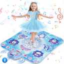 Dance Mat Toys Girl Gift: 8-Button Frozen Dance Pad Wireless Bluetooth Electronic Dance Game for Kids with 4 Game Modes LED Light Built-in Music Birthday Gifts for 3 4 5 6 7 8 9 10+ Years Old Girls
