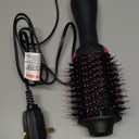 Hair Dryer Brush, 4 in 1 One Step Hair Dryer and Styler Volumizer, Professional Hot Air Brush with Negative Ion Anti-frizz Blowout for Drying, Straightening, Salon, Black Pink