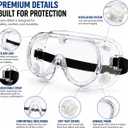 Anti-Fog Safety Goggles, Clear Wide-Vision Protective Eyewear with Adjustable Strap, Chemical Splash & Impact Resistant Eye Protection for Lab, Construction, Cleaning, Woodworking and DIY