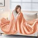 Heated Blanket 72"x84" Full Size, Dual-Sided with Soft Flannel & Sherpa Fabric, Electric Blanket with 9 Heating Levels & 2-10 Hours Auto Off, Machine Washable, Light Coral Pink