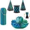 3D Printed Fidget Toys Set, 5 Pack 3D Printed Spiral Cone Fidget Toys, Spiral Cone Passthrough Sculpture Gear Ball Fidget Toys for Stress Relief, Classroom Exchange School Activities Party Favors