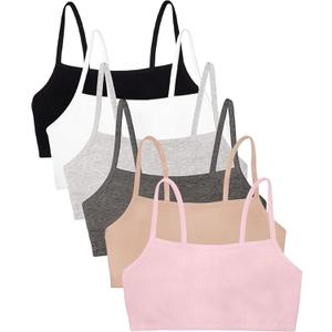 Fruit of the Loom Women's Spaghetti Strap Cotton Pullover Sports Bra Value Pack (L)