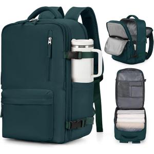 VGCUB Large Travel Backpack Bag for Women Men,Carry on Backpack,17 Inch Laptop Business Work Waterproof Backpack with Laptop Compartment,Person Item Flight Approved,Mochila de Viaje,Peacock Blue