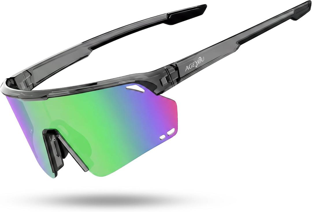 Polarized Sports Sunglasses for Men Women Glasses
UV400 TAC Lens,TR90 Frame,0.95oz Lightweight,Anti-Fog Side Vents,Wide-View Shield,Gifts for Running,Cycling,Fishing,Golf Gear