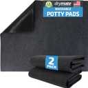 Drymate 2-Pack Washable Pee Pads for Dogs (29x36), Waterproof, Absorbent, Slip-Resistant, Reusable Pet Training Potty Puppy Mats, Housebreaking, Incontinence Bed Pads, Crate, Kennel (USA Made) (Charcoal)
