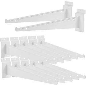 12Pcs Heavy Duty Slatwall Knife Shelf Bracket, 12 inch Metal Shelf Bracket for Slat Wall, White Slatwall Accessories With Lip, Gridwall Brackets Hooks for Slatwall Panels Shelf Display Home Commercial