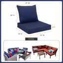 Favoyard Outdoor Seat Cushion Set 24 x 24 Inch Waterproof & Fade Resistant Patio Furniture Cushions with Removable Cover Deep Seat & Back Cushion with Tie Straps for Chair Sofa Couch