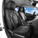 FREESOO Leather Car Seat Covers - Car Seat Cover Full Set Faux Leather with Nappa Grain - Waterproof Breathable Universal Seat Covers for Most 5-Seater SUV Sedan Truck Pick-up - Black