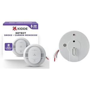 Kidde Hardwired Smoke, Carbon Monoxide & Heat Detector Bundle with 10-Year Battery Backup & Interconnect Capability (Exp: +10 Years after installation