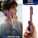 Magnetic for iPhone 17 Pro Case [Compatible with MagSafe][Built-in Camera Lens Protector] Slim Thin Soft Silicone Bumper Shockproof Metallic Luster Phone Case (Burgundy)