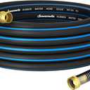 DEWENWILS 5/8" x 25FT Heavy Duty Garden Hose, 300psi Working & 1000psi Burst, Solid Brass 3/4" GHT Fittings, Hot/Cold Water, 5 Layer Construction, Rubber Water Hose for Yard, Garden, Lawn