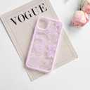 NITITOP Compatible with iPhone 11 Case Clear Cute Rose Flower Floral Leaves Pattern for Women Girls Color Frame Slim Durable Shockproof Protective Phone Cover - Pink