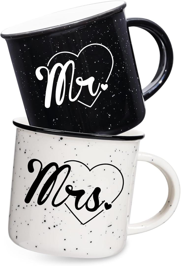 Wedding Gifts for Couples 2026, Mr and Mrs Mugs Set of 2 Coffee Mug 10 Ounce, Bridal Shower Gift, Mr and Mrs Coffee Mug, Engagement Couple Gift Valentine's Day and New Year Gifts