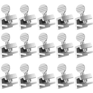 15 Sets Sliding Window Locks Bulk Aluminum Metal Security Door Locks Adjustable with Keys for Safety, Silver
