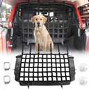 Pet Net Vehicle Safety Mesh Dog Barrier for Jeep Wrangler JK JL 2 Door 4-Door 2007-2026,Rear Seat Isolation Net,Easy to Install,Updated Version (Upgrade)