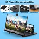Screen Magnifier for Phone, 10inch HD Mobile Phone Magnifier Screen Enlarger for Movies Videos Games, Clear, Lightweight Foldable Mobile Holder Compatible with All Smartphones (Black)